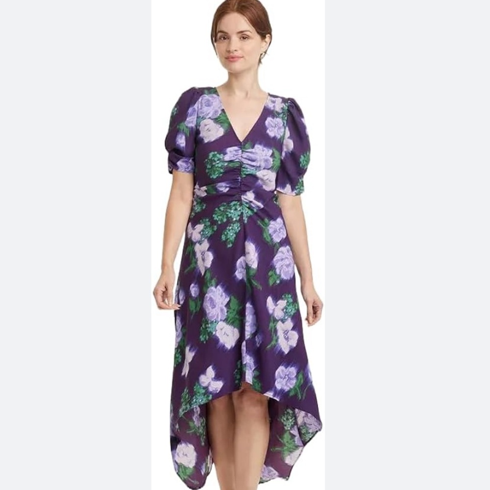 a new day Purple Floral High Low Dress